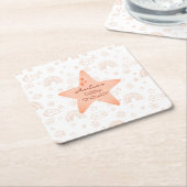 Het weer in baby shower Boho Peachy Kartonnen Onderzetters (Schuin)