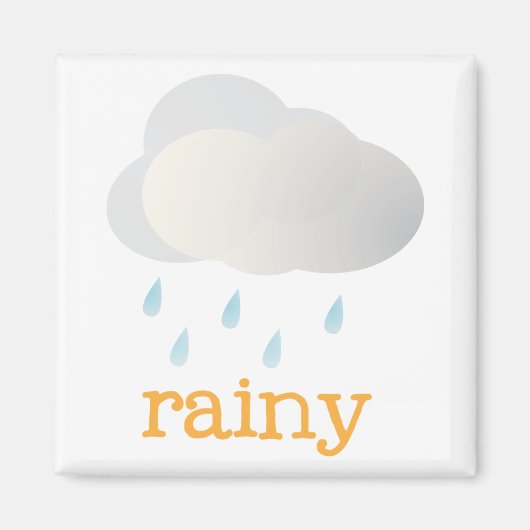 Het weer in de koelkast - RAINY Magneet (Voorkant)