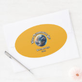 Het weer rust nooit. Wereld Meteorologische Dag. Ovale Sticker (Envelop)