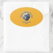 Het weer rust nooit. Wereld Meteorologische Dag. Ovale Sticker (Tas)