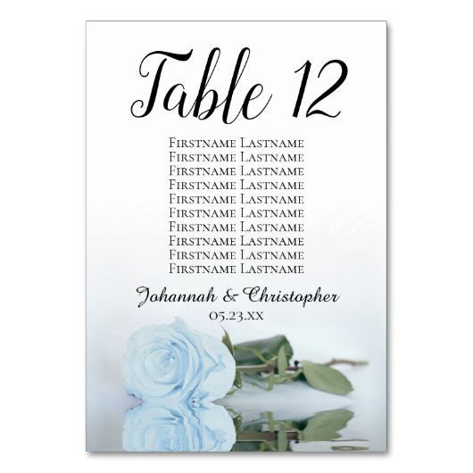 Het weerspiegelen van de Stusty Blue Roos Seating Kaart (Achterkant)