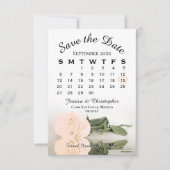 Het weerspiegelen van het Roos van het Peach Elega Save The Date (Voorkant)