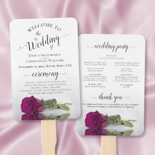 Het weerspiegelen van Magenta Roos Elegant Wedding Handwaaier