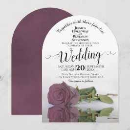 Het weerspiegelen van Mauve Pink Rose Elegant Wedd Kaart
