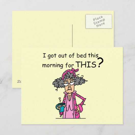 Het weggaan van de Humor van het Bed Briefkaart (Voorkant / Achterkant)