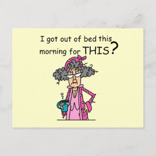 Het weggaan van de Humor van het Bed Briefkaart