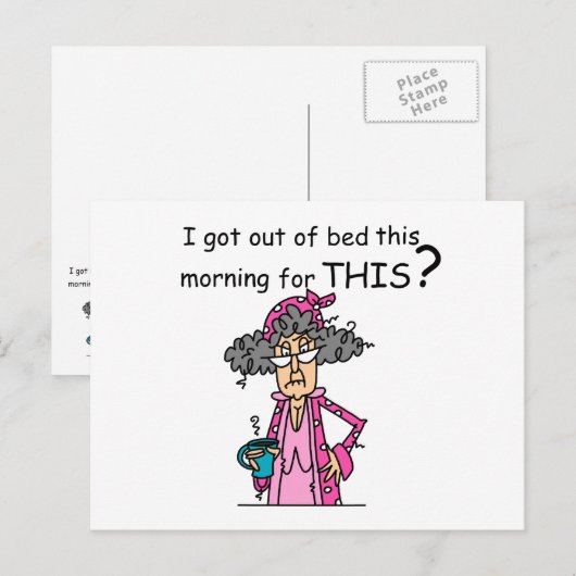 Het weggaan van de Humor van het Bed Briefkaart (Voorkant / Achterkant)