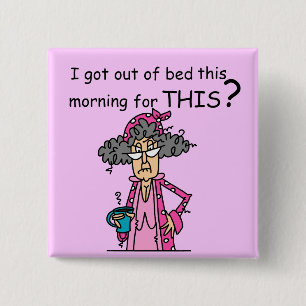 Het weggaan van de Humor van het Bed Vierkante Button 5,1 Cm