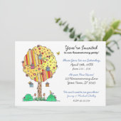 Het welkom heten Birdhouse Boom Inwijdingsfeest Ui Kaart (Staand voorkant)