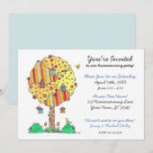 Het welkom heten Birdhouse Boom Inwijdingsfeest Ui Kaart (Voorkant / Achterkant)