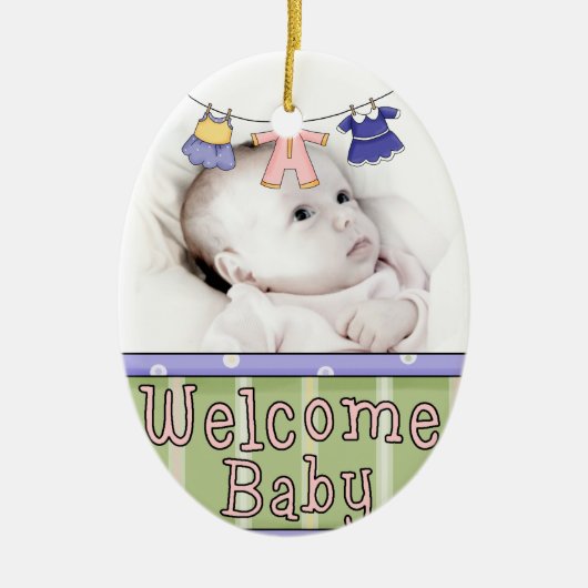 Het welkom Ornament van de Foto van het Baby - (Voorkant)