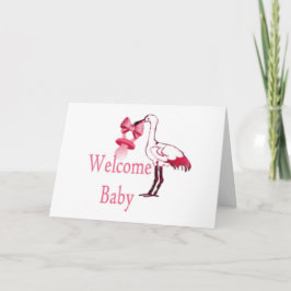 Het welkom Roze van het Baby Kaart