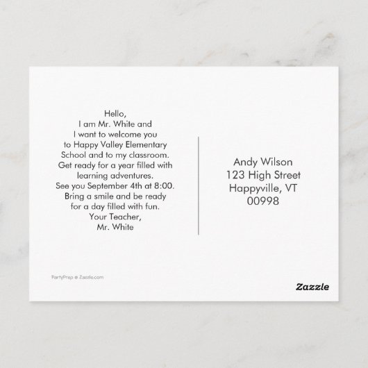 Het welkome Briefkaart van de Douane van de Studen (Achterkant)