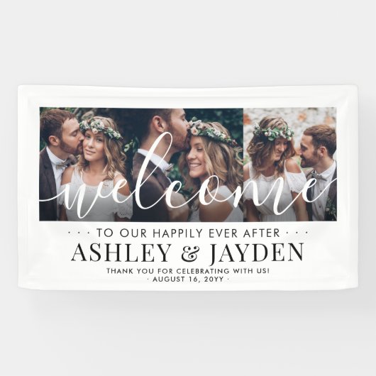 Het Welkome Eenvoudige Manuscript van het huwelijk Spandoek (Horizontaal)