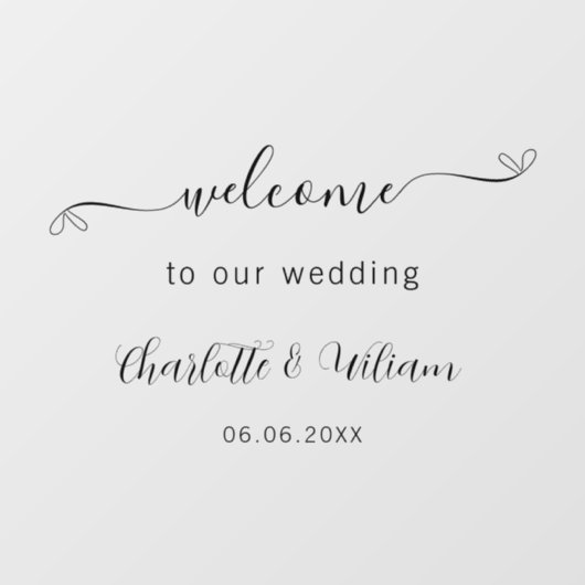 Het welkome elegante manuscript van het huwelijk m raamsticker (Vel)