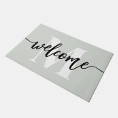 Het Welkome Groene Sage van het Manuscript van de  Deurmat (Schuin)