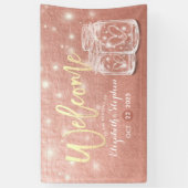 Het Welkome Mason Jars String Lights Roos Gold Spandoek (Verticaal)