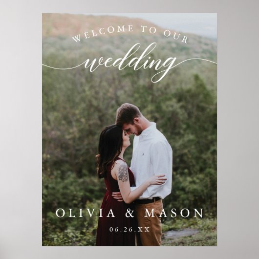 Het Welkome Poster van het huwelijk met de Foto Wi (Voorkant)
