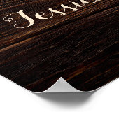 Het Welkome Rustic Wood Blue Floral String Poster (Hoek)