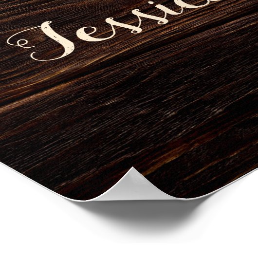 Het Welkome Rustic Wood Blue Floral String Poster (Hoek)