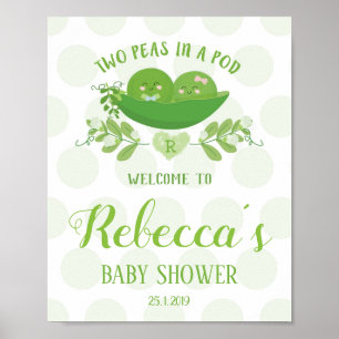 Het welkome Teken Twee Peren in een Baby shower va Poster