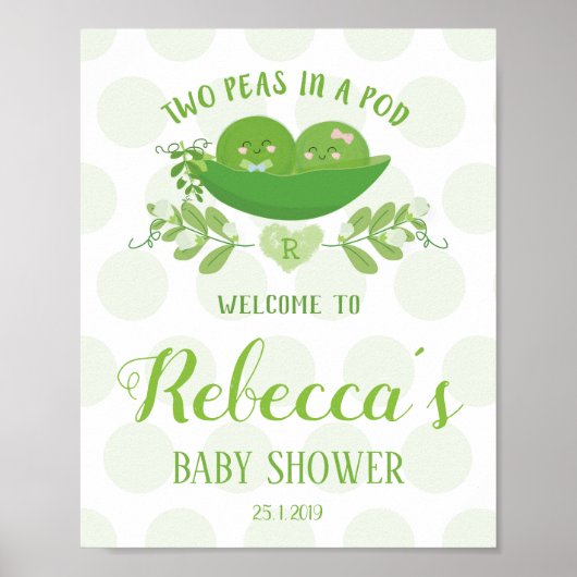 Het welkome Teken Twee Peren in een Baby shower va Poster (Voorkant)