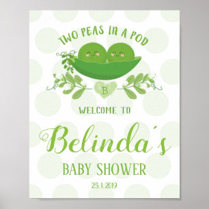 Het welkome Teken Twee Peren in een Baby shower va Poster