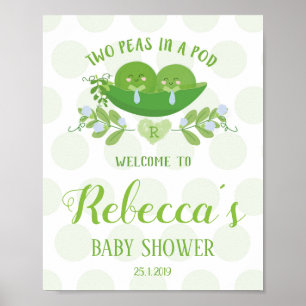Het welkome Teken Twee Peren in een Baby shower va Poster