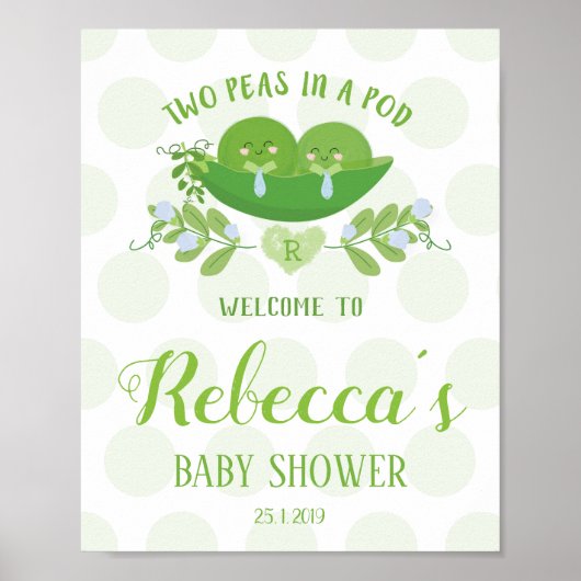 Het welkome Teken Twee Peren in een Baby shower va Poster (Voorkant)
