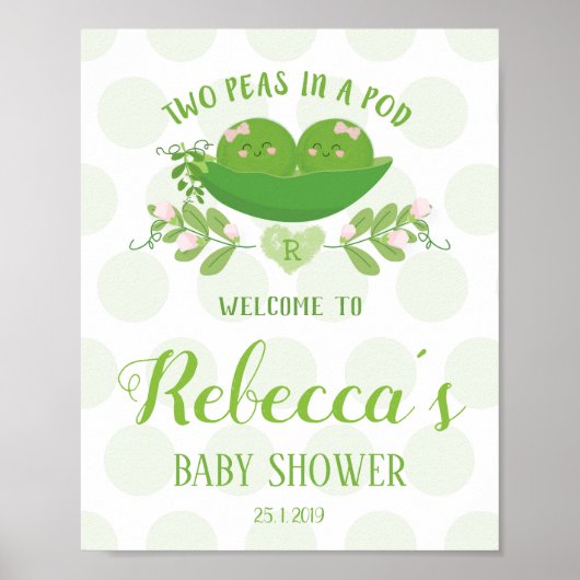 Het welkome Teken Twee Peren in een Baby shower va Poster (Voorkant)
