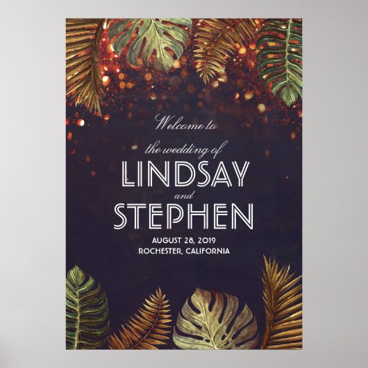 Het Welkome Teken van de Beach van Palms en van de Poster (Voorkant)