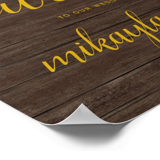 Het Welkome Teken van de bruiloft met het Manuscri Poster (Hoek)