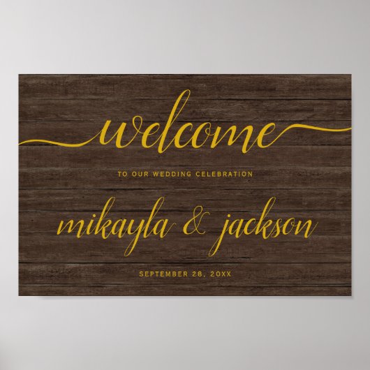 Het Welkome Teken van de bruiloft met het Manuscri Poster (Voorkant)