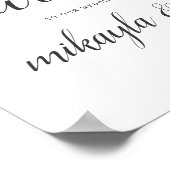 Het Welkome Teken van het huwelijk met Modern Zwar Poster (Hoek)