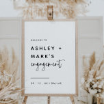 Het Welkome Verloving van Boho Modern van de begro Poster<br><div class="desc">Bohemian Modern Script Verloving Welkomstteken</div>