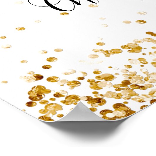 Het welkome witte gouden elegante manuscript van h poster (Hoek)