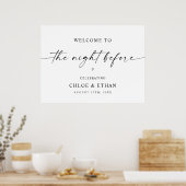 Het welkomstbord voor de repetitie diner avond poster (Keuken)