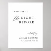 Het welkomstbord voor de repetitiediner de avond e poster (Voorkant)