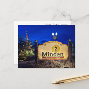 Het welkomstbord voor Minden, Nevada Briefkaart