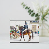 Het welkomstfeest van de paarden briefkaart (Staand voorkant)