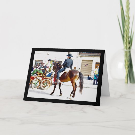 Het welkomstfeest van de paarden kaart (Voorkant)