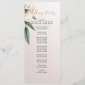 Het welkomstprogramma Magnolia Floral Wedding Menu (Achterkant)