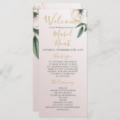 Het welkomstprogramma Magnolia Floral Wedding Menu (Voorkant / Achterkant)