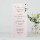Het welkomstprogramma Magnolia Floral Wedding Menu (Staand voorkant)
