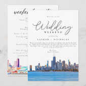 Het Welkomstreisroute van Chicago Wedding Weekend Kaart (Voorkant / Achterkant)