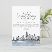 Het Welkomstreisroute van Chicago Wedding Weekend Kaart (Staand voorkant)