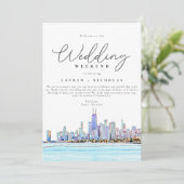 Het Welkomstreisroute van Chicago Wedding Weekend Kaart (Staand voorkant)