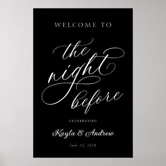 Het welkomstteken 's nachts voor het huwelijk poster (Voorkant)