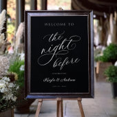 Het welkomstteken 's nachts voor het huwelijk poster