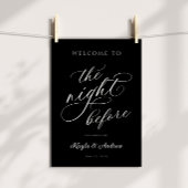 Het welkomstteken 's nachts voor het huwelijk poster